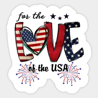 For The Love Of The USA Patriotic Design Sticker